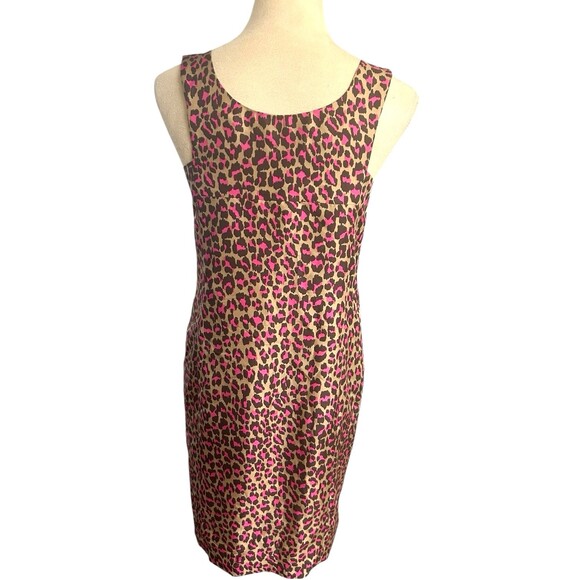 Michael Kors Dress Womens 100% Silk Sz 4 Cheetah Print Pockets Sleeveless Shift - Picture 5 of 9